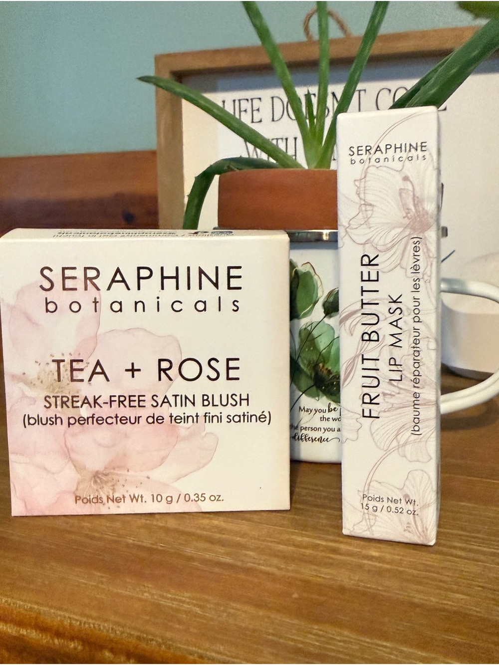 Seraphine Tea + Rose Satin Blush & Fruit Butter Lip Mask - Brand New in Box(NIB)